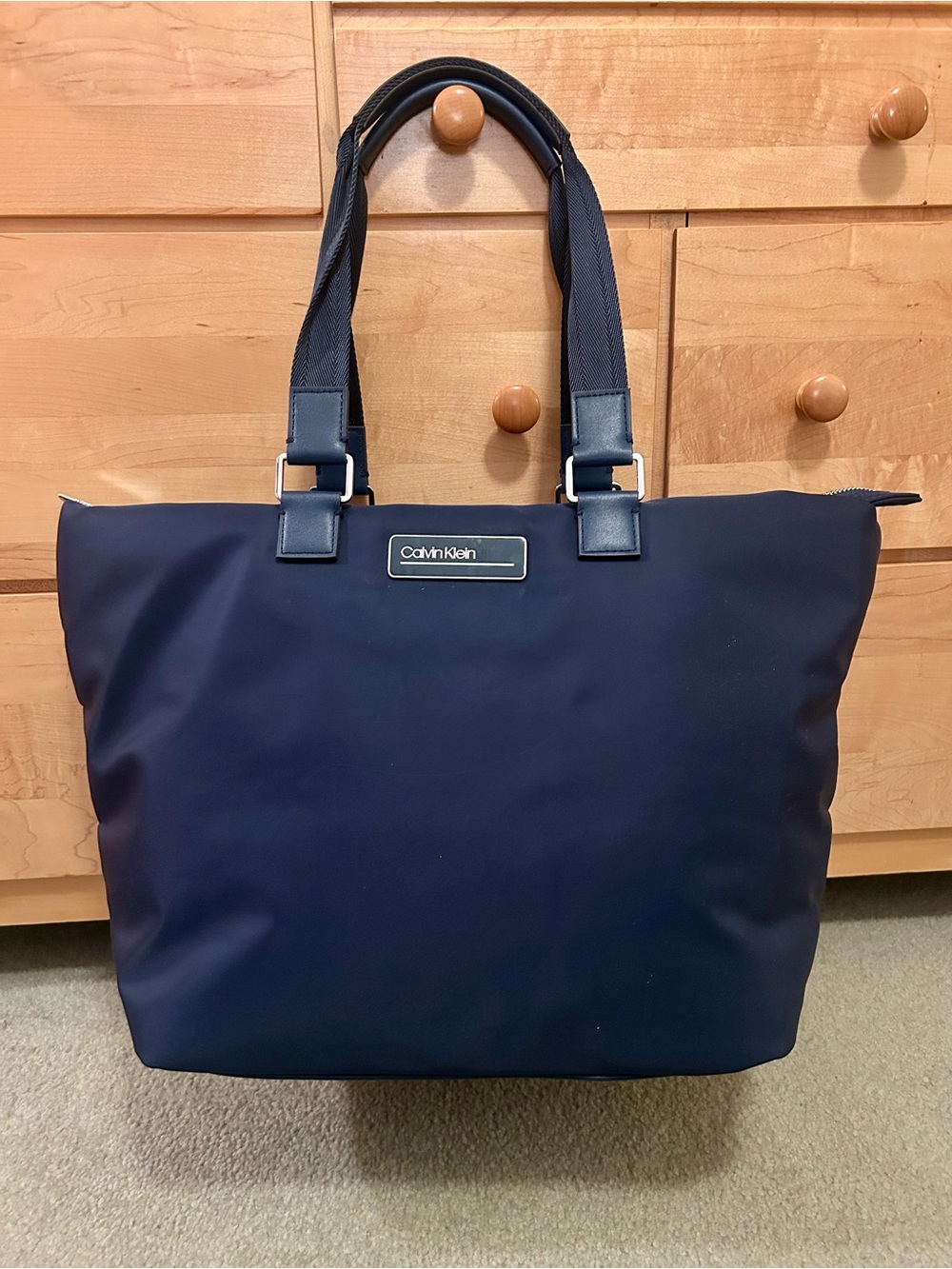 CALVIN KLEIN *Jaina* Navy Blue Nylon Tote Bag